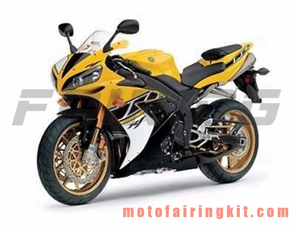 フェアリングキット YZF-1000 R1 2004 2005 2006 YZF 1000 R1 04 05 06 プラスチック ABS 射出成型 完全なオートバイボディ アフターマーケットボディワークフレーム (イエロー &amp; ホワイト) B097