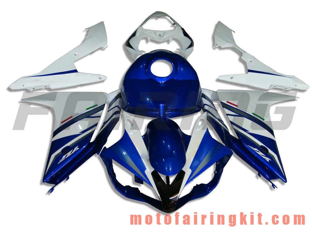 Fairing Kits Fit for YZF-1000 R1 2007 2008 YZF 1000 R1 07 08 Plastic ABS Injection Mold Complete Motorcycle Body Aftermarket Bodywork Frame (Blue & White) B003