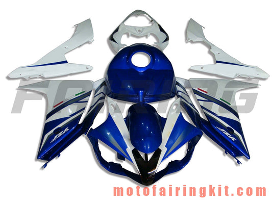 Kits de carenado aptos para YZF-1000 R1 2007 2008 YZF 1000 R1 07 08 Molde de inyección de plástico ABS Carrocería completa para motocicleta Marco de carrocería de posventa (azul y blanco) B003