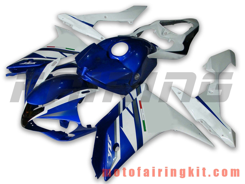 フェアリングキット YZF-1000 R1 2007 2008 YZF 1000 R1 07 08 プラスチック ABS 射出成形 完全なオートバイボディ アフターマーケットボディワークフレーム (ブルー &amp; ホワイト) B003