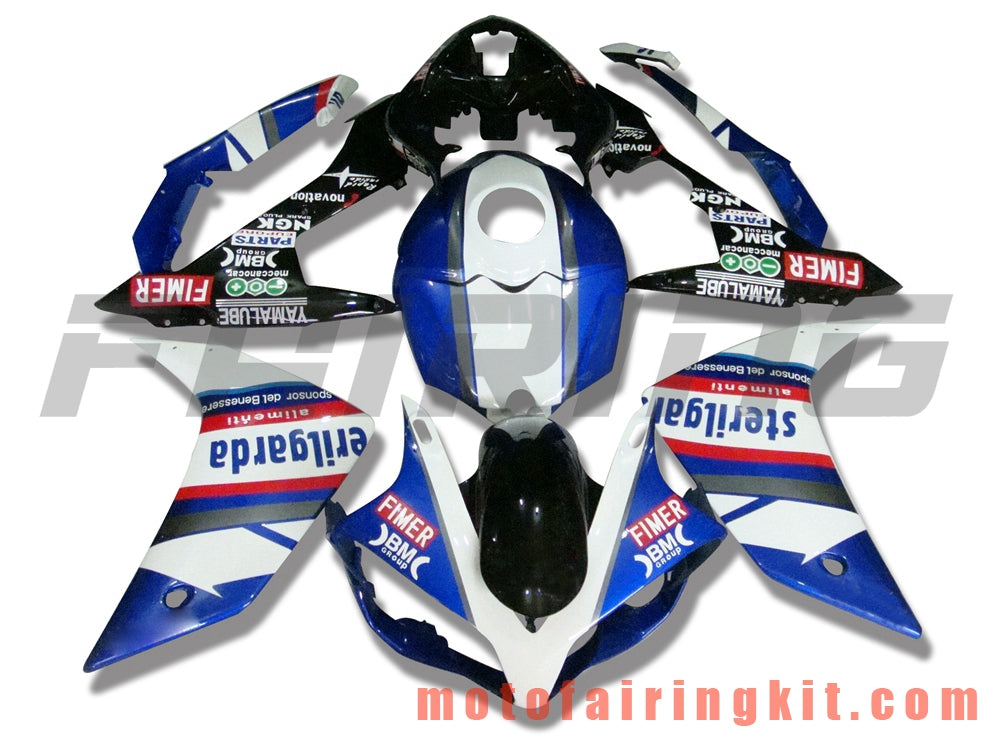 Kits de carenado aptos para YZF-1000 R1 2007 2008 YZF 1000 R1 07 08 Molde de inyección de plástico ABS Carrocería completa para motocicleta Marco de carrocería de posventa (azul y blanco) B007