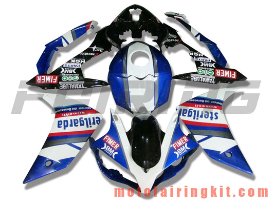 フェアリングキット YZF-1000 R1 2007 2008 YZF 1000 R1 07 08 プラスチック ABS 射出成形 完全なオートバイボディ アフターマーケットボディワークフレーム (ブルー &amp; ホワイト) B007