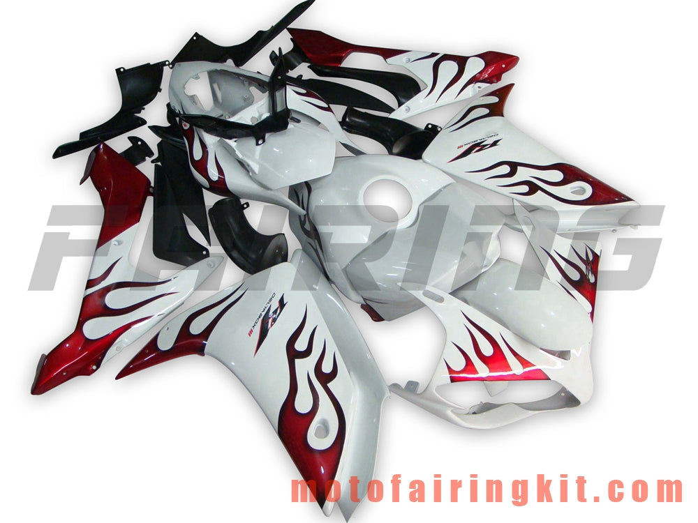 Fairing Kits Fit for YZF-1000 R1 2007 2008 YZF 1000 R1 07 08 Plastic ABS Injection Mold Complete Motorcycle Body Aftermarket Bodywork Frame (White & Orange) B013