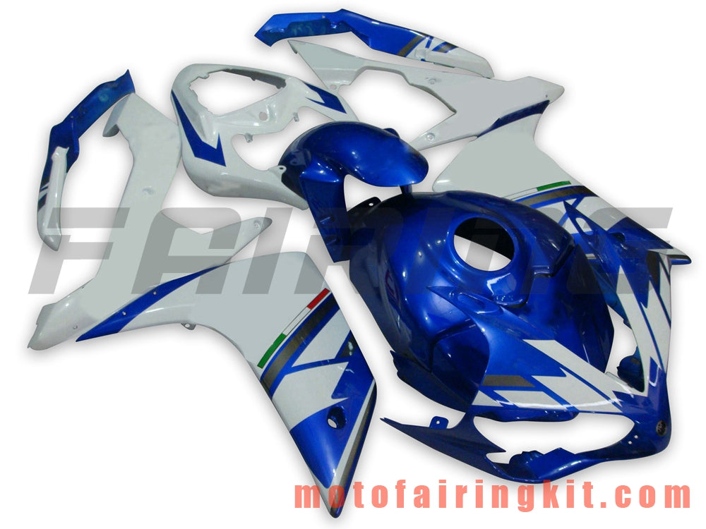 フェアリングキット YZF-1000 R1 2007 2008 YZF 1000 R1 07 08 プラスチック ABS 射出成形 完全なオートバイボディ アフターマーケットボディワークフレーム (ブルー &amp; ホワイト) B021