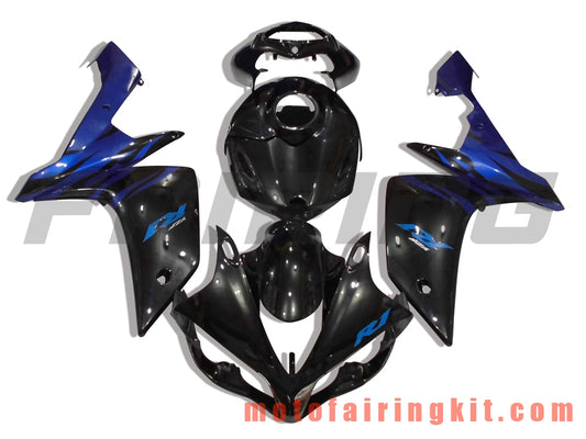 フェアリングキット YZF-1000 R1 2007 2008 YZF 1000 R1 07 08 プラスチック ABS 射出成形 完全なオートバイボディ アフターマーケットボディワークフレーム (ブラック &amp; ブルー) B023