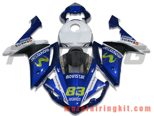 フェアリングキット YZF-1000 R1 2007 2008 YZF 1000 R1 07 08 プラスチック ABS 射出成形 完全なオートバイボディ アフターマーケットボディワークフレーム (ブルー &amp; ホワイト) B033