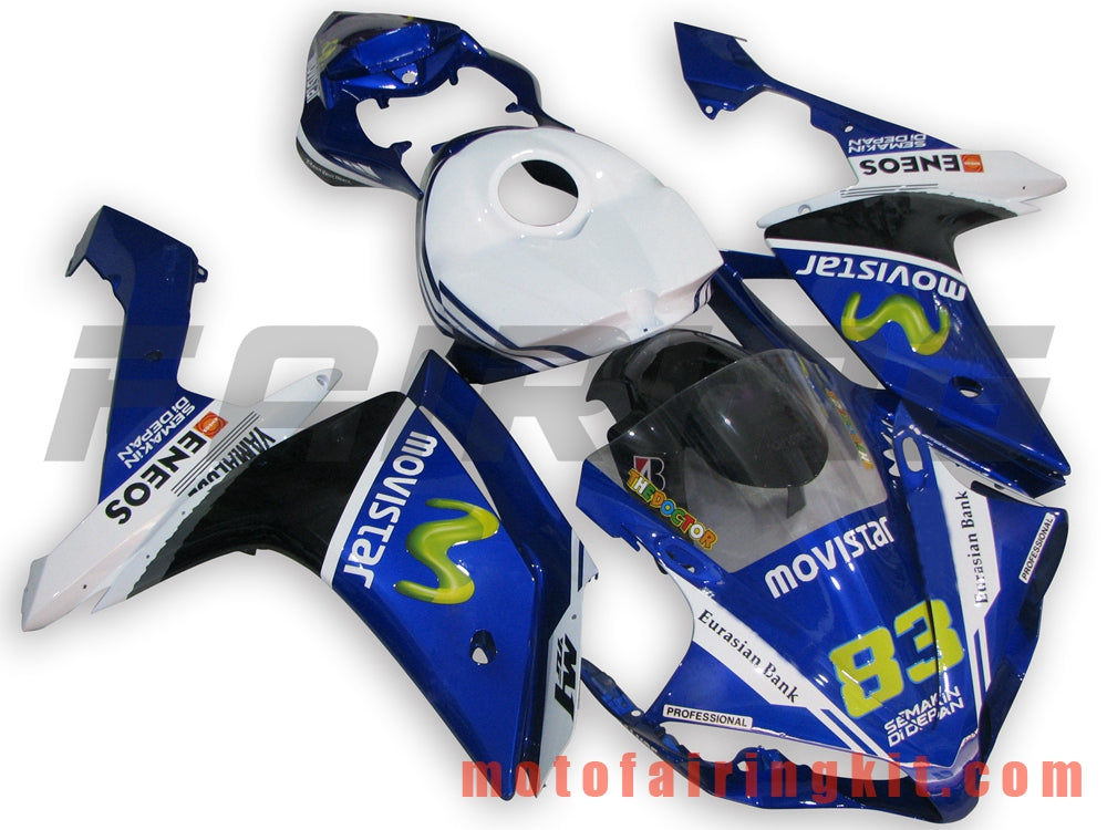 Fairing Kits Fit for YZF-1000 R1 2007 2008 YZF 1000 R1 07 08 Plastic ABS Injection Mold Complete Motorcycle Body Aftermarket Bodywork Frame (Blue & White) B033