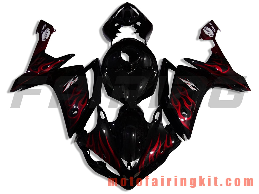 Fairing Kits Fit for YZF-1000 R1 2007 2008 YZF 1000 R1 07 08 Plastic ABS Injection Mold Complete Motorcycle Body Aftermarket Bodywork Frame (Black & Red) B037