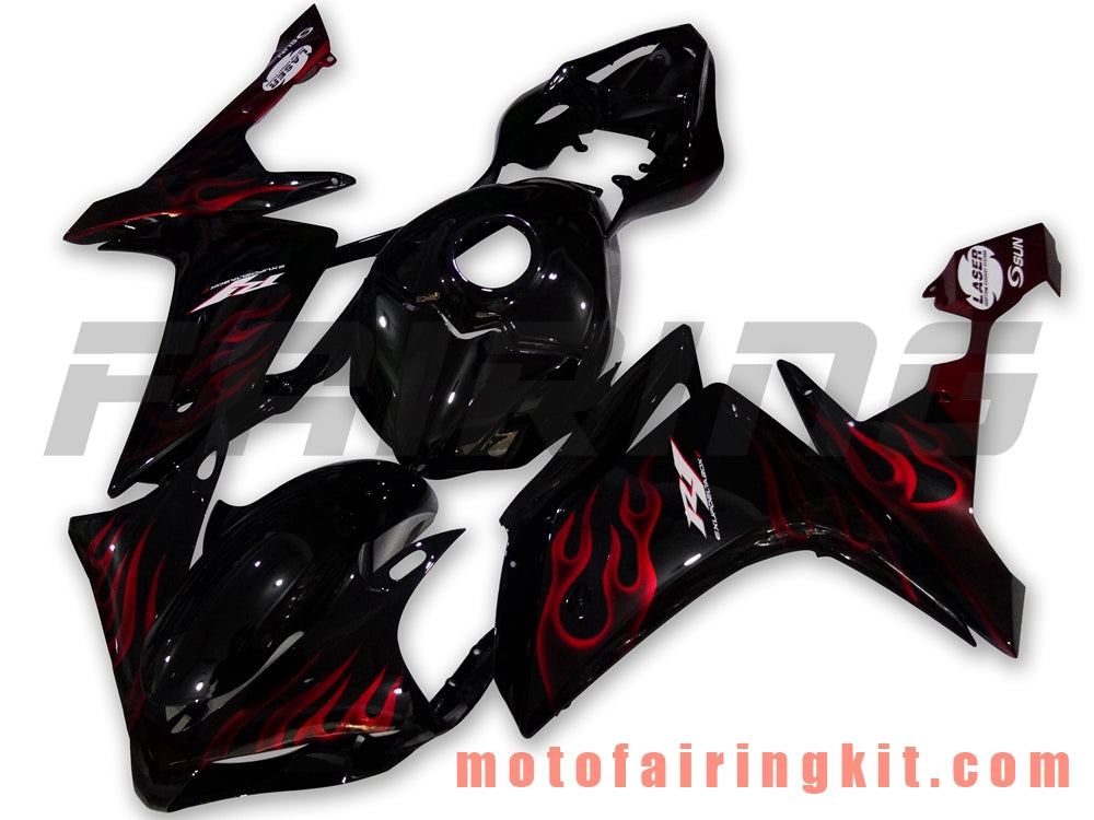 Fairing Kits Fit for YZF-1000 R1 2007 2008 YZF 1000 R1 07 08 Plastic ABS Injection Mold Complete Motorcycle Body Aftermarket Bodywork Frame (Black & Red) B037