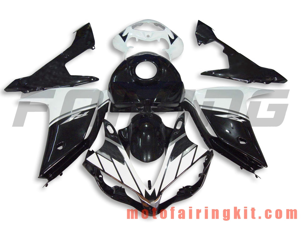 フェアリングキット YZF-1000 R1 2007 2008 YZF 1000 R1 07 08 プラスチック ABS 射出成形 完全なオートバイボディ アフターマーケットボディワークフレーム (ブラック &amp; ホワイト) B038