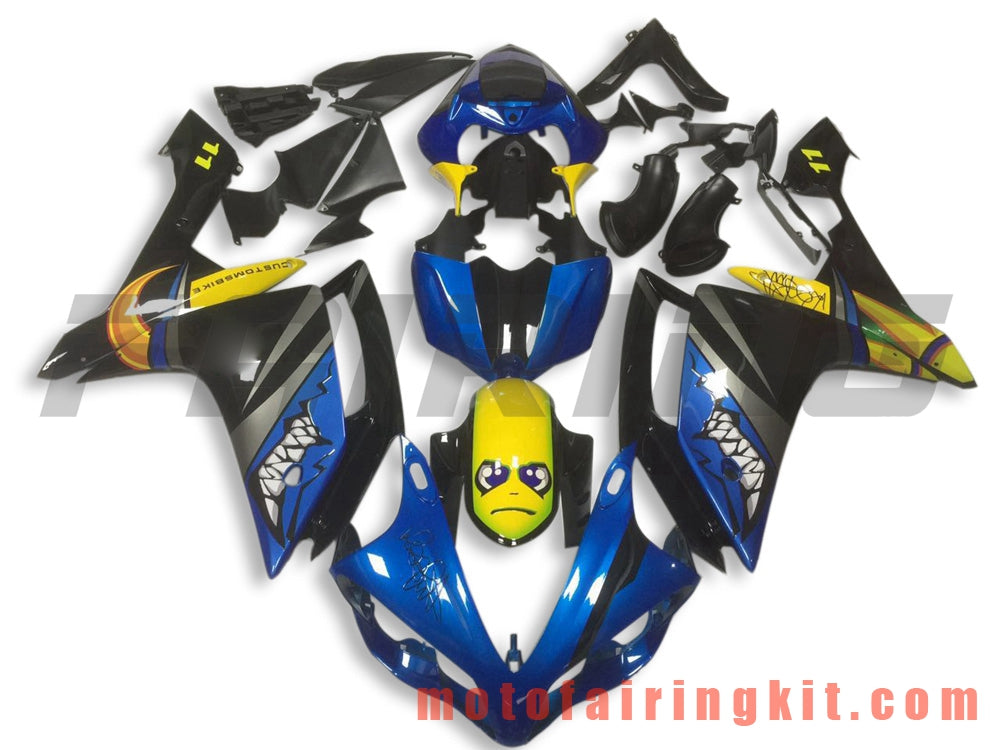 フェアリングキット YZF-1000 R1 2007 2008 YZF 1000 R1 07 08 プラスチック ABS 射出成形 完全なオートバイボディ アフターマーケットボディワークフレーム (ブルー &amp; イエロー) B041