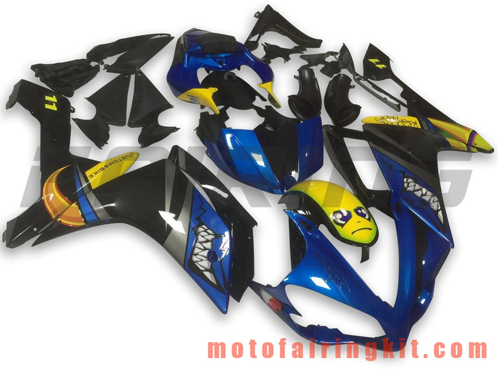 フェアリングキット YZF-1000 R1 2007 2008 YZF 1000 R1 07 08 プラスチック ABS 射出成形 完全なオートバイボディ アフターマーケットボディワークフレーム (ブルー &amp; イエロー) B041