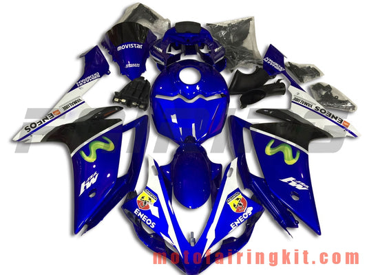 フェアリングキット YZF-1000 R1 2007 2008 YZF 1000 R1 07 08 プラスチック ABS 射出成型 完全なオートバイボディ アフターマーケットボディワークフレーム (ブルー &amp; ホワイト) B048