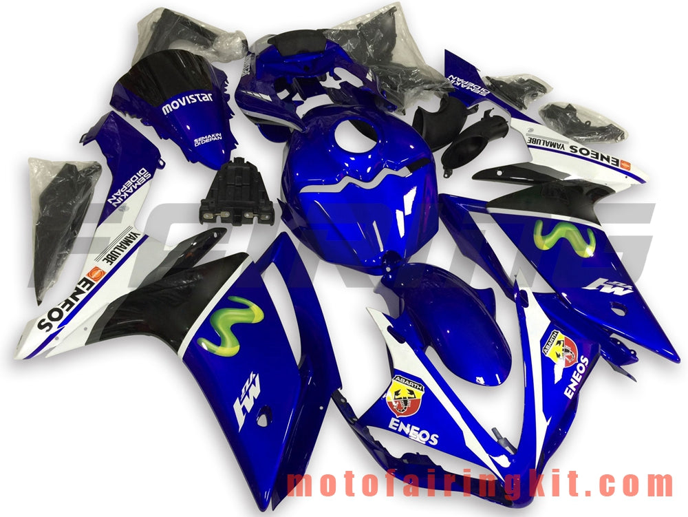 フェアリングキット YZF-1000 R1 2007 2008 YZF 1000 R1 07 08 プラスチック ABS 射出成型 完全なオートバイボディ アフターマーケットボディワークフレーム (ブルー &amp; ホワイト) B048