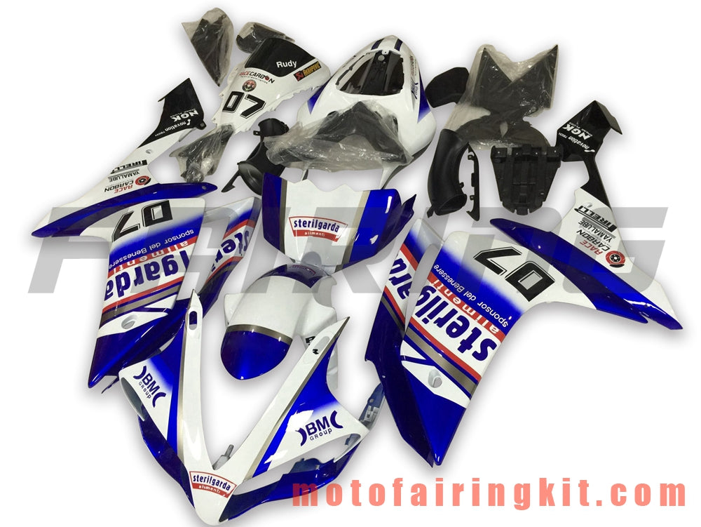 Fairing Kits Fit for YZF-1000 R1 2007 2008 YZF 1000 R1 07 08 Plastic ABS Injection Mold Complete Motorcycle Body Aftermarket Bodywork Frame (Blue & White) B050