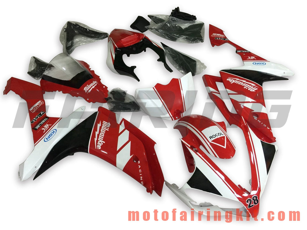 フェアリングキット YZF-1000 R1 2007 2008 YZF 1000 R1 07 08 プラスチック ABS 射出成型 完全なオートバイボディ アフターマーケットボディワークフレーム (レッド &amp; ブラック) B051