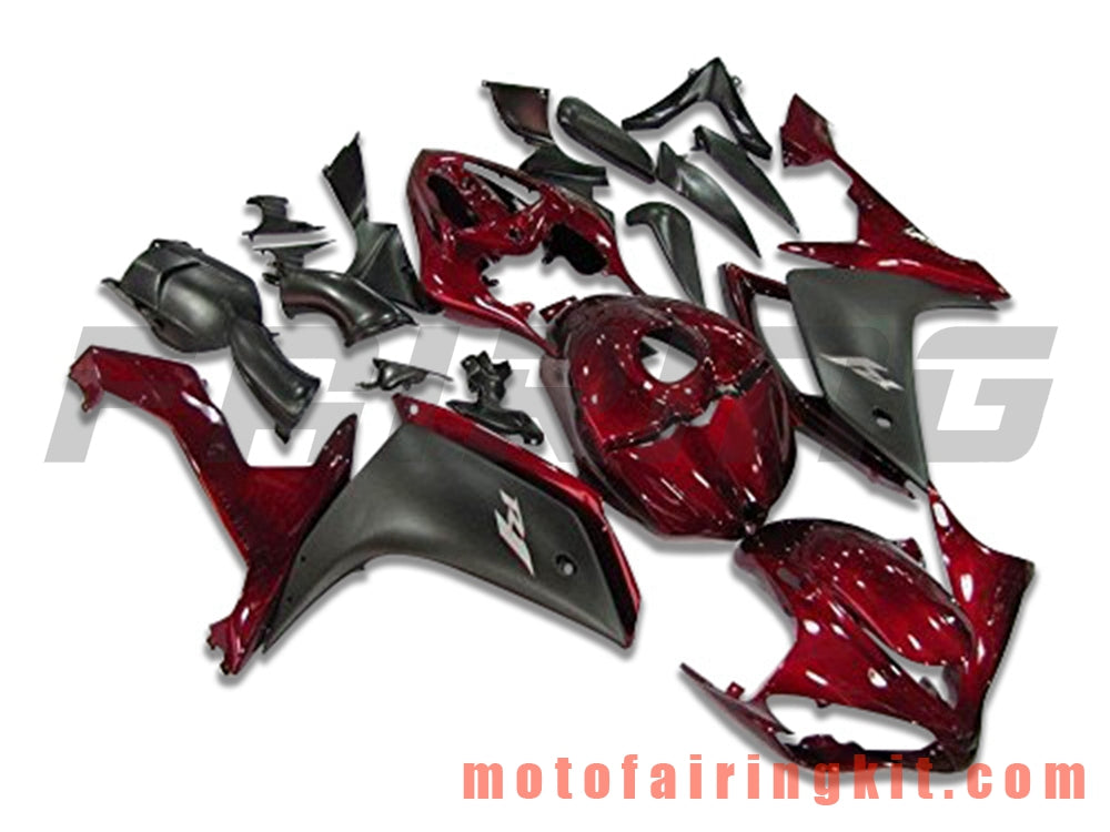 Fairing Kits Fit for YZF-1000 R1 2007 2008 YZF 1000 R1 07 08 Plastic ABS Injection Mold Complete Motorcycle Body Aftermarket Bodywork Frame (Red & Black) B066