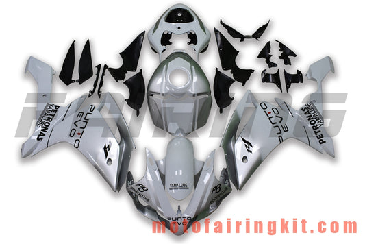 Fairing Kits Fit for YZF-1000 R1 2007 2008 YZF 1000 R1 07 08 Plastic ABS Injection Mold Complete Motorcycle Body Aftermarket Bodywork Frame (Silver & White) B074