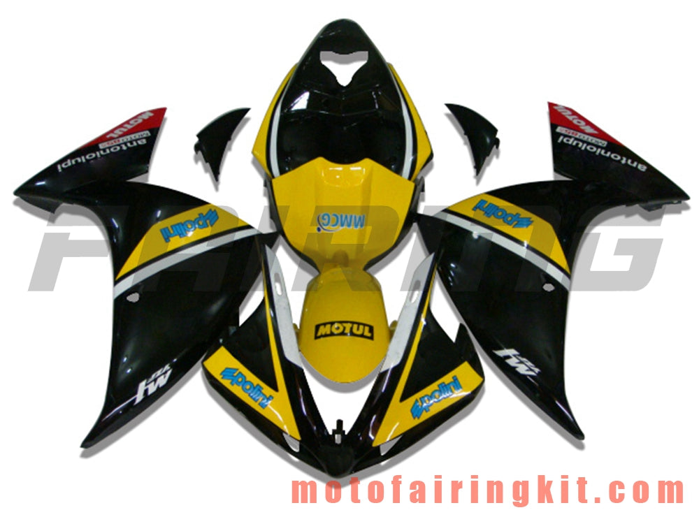 フェアリングキット YZF-1000 R1 2009 2010 2011 YZF 1000 R1 09 10 11 プラスチック ABS 射出成形 完全なオートバイボディ アフターマーケットボディワークフレーム (イエロー &amp; ブラック) B004