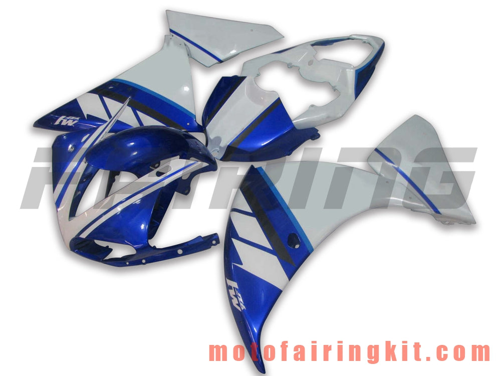 フェアリングキット YZF-1000 R1 2009 2010 2011 YZF 1000 R1 09 10 11 プラスチック ABS 射出成型 完全なオートバイボディ アフターマーケットボディワークフレーム (ブルー &amp; ホワイト) B011