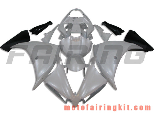 Fairing Kits Fit for YZF-1000 R1 2009 2010 2011 YZF 1000 R1 09 10 11 Plastic ABS Injection Mold Complete Motorcycle Body Aftermarket Bodywork Frame (White & Black) B013