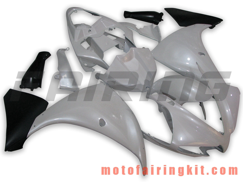 Fairing Kits Fit for YZF-1000 R1 2009 2010 2011 YZF 1000 R1 09 10 11 Plastic ABS Injection Mold Complete Motorcycle Body Aftermarket Bodywork Frame (White & Black) B013