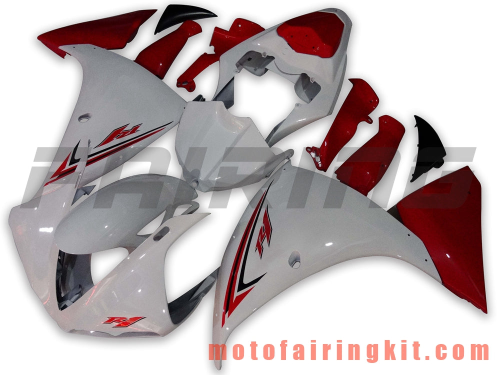 Fairing Kits Fit for YZF-1000 R1 2009 2010 2011 YZF 1000 R1 09 10 11 Plastic ABS Injection Mold Complete Motorcycle Body Aftermarket Bodywork Frame (White & Red) B014