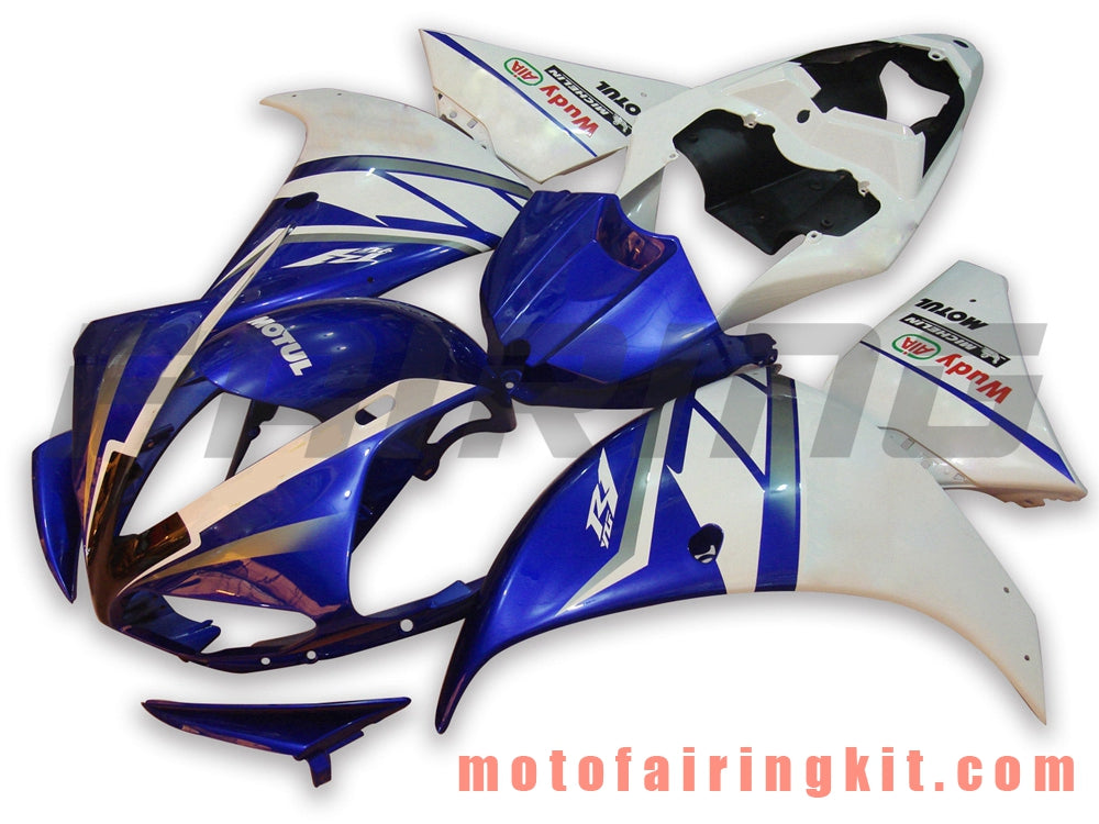 Fairing Kits Fit for YZF-1000 R1 2009 2010 2011 YZF 1000 R1 09 10 11 Plastic ABS Injection Mold Complete Motorcycle Body Aftermarket Bodywork Frame (Blue & White) B018