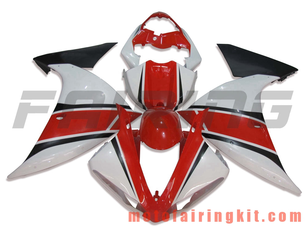 Fairing Kits Fit for YZF-1000 R1 2009 2010 2011 YZF 1000 R1 09 10 11 Plastic ABS Injection Mold Complete Motorcycle Body Aftermarket Bodywork Frame (Red & White) B020