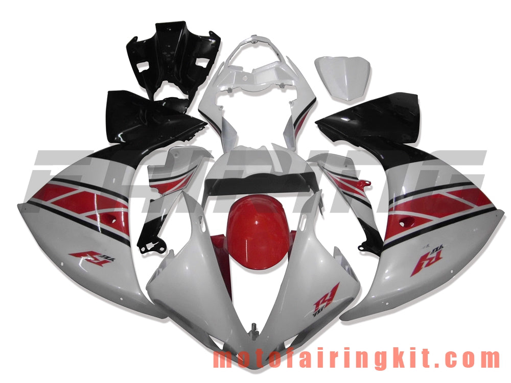 Fairing Kits Fit for YZF-1000 R1 2009 2010 2011 YZF 1000 R1 09 10 11 Plastic ABS Injection Mold Complete Motorcycle Body Aftermarket Bodywork Frame (White & Red) B022