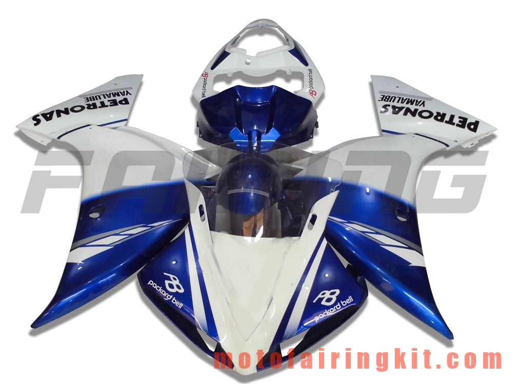 フェアリングキット YZF-1000 R1 2009 2010 2011 YZF 1000 R1 09 10 11 プラスチック ABS 射出成型 完全なオートバイボディ アフターマーケットボディワークフレーム (ブルー &amp; ホワイト) B025