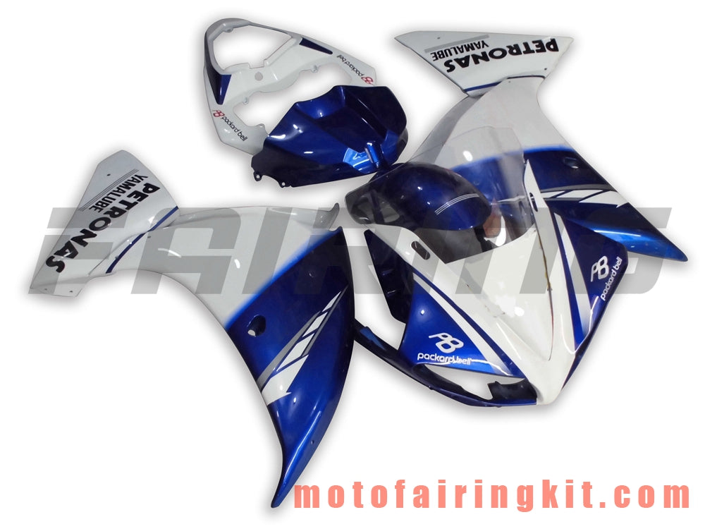 フェアリングキット YZF-1000 R1 2009 2010 2011 YZF 1000 R1 09 10 11 プラスチック ABS 射出成型 完全なオートバイボディ アフターマーケットボディワークフレーム (ブルー &amp; ホワイト) B025