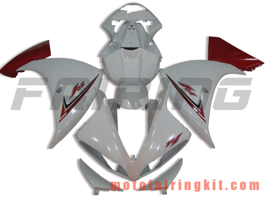 Fairing Kits Fit for YZF-1000 R1 2009 2010 2011 YZF 1000 R1 09 10 11 Plastic ABS Injection Mold Complete Motorcycle Body Aftermarket Bodywork Frame (White & Red) B028