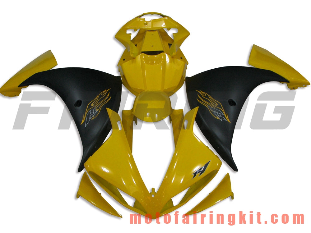 Fairing Kits Fit for YZF-1000 R1 2009 2010 2011 YZF 1000 R1 09 10 11 Plastic ABS Injection Mold Complete Motorcycle Body Aftermarket Bodywork Frame (Yellow & Black) B029