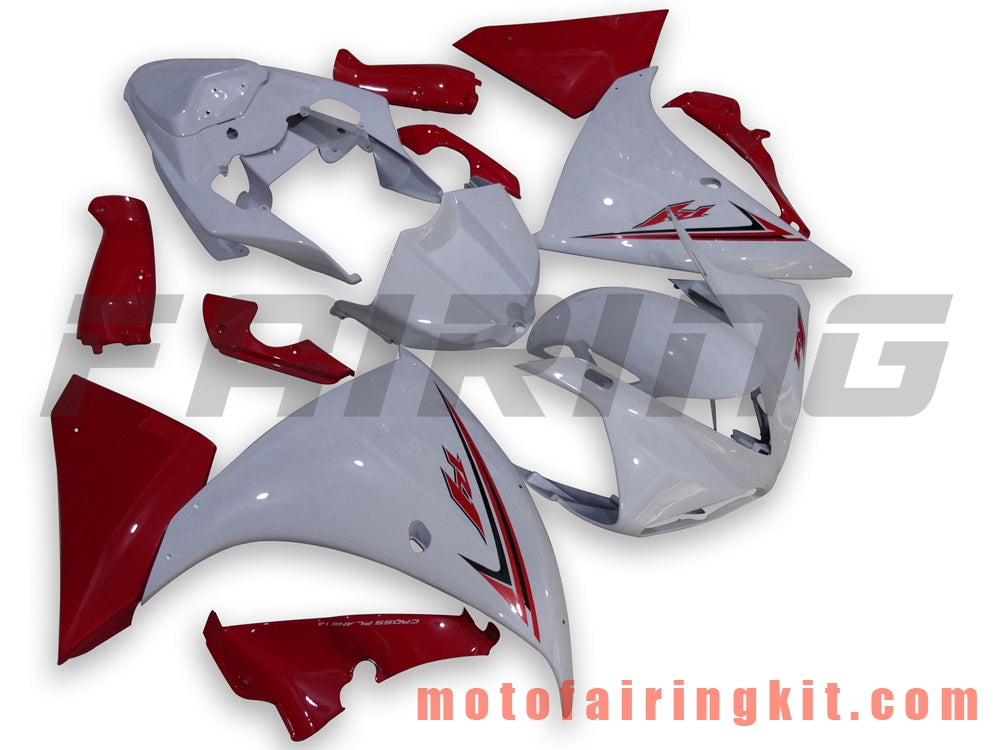 Fairing Kits Fit for YZF-1000 R1 2009 2010 2011 YZF 1000 R1 09 10 11 Plastic ABS Injection Mold Complete Motorcycle Body Aftermarket Bodywork Frame (White & Red) B031