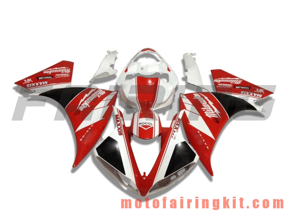 Fairing Kits Fit for YZF-1000 R1 2009 2010 2011 YZF 1000 R1 09 10 11 Plastic ABS Injection Mold Complete Motorcycle Body Aftermarket Bodywork Frame (Red & White) B032