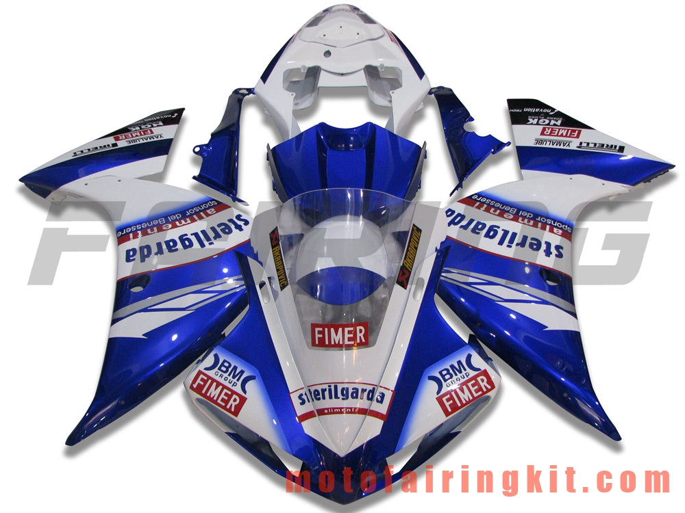 Kits de carenado aptos para YZF-1000 R1 2009 2010 2011 YZF 1000 R1 09 10 11 Molde de inyección de plástico ABS Carrocería completa para motocicleta Marco de carrocería de posventa (azul y blanco) B033