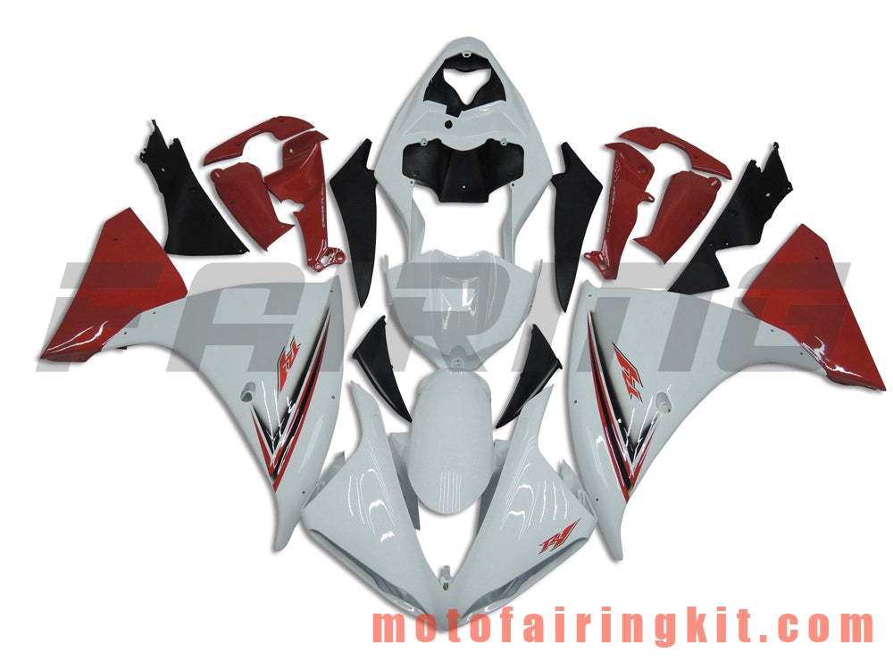 Fairing Kits Fit for YZF-1000 R1 2009 2010 2011 YZF 1000 R1 09 10 11 Plastic ABS Injection Mold Complete Motorcycle Body Aftermarket Bodywork Frame (Red & White) B036