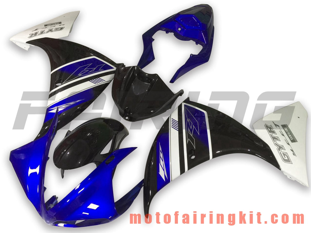 フェアリングキット YZF-1000 R1 2009 2010 2011 YZF 1000 R1 09 10 11 プラスチック ABS 射出成型 完全なオートバイボディ アフターマーケットボディワークフレーム (ブラック &amp; ブルー) B038