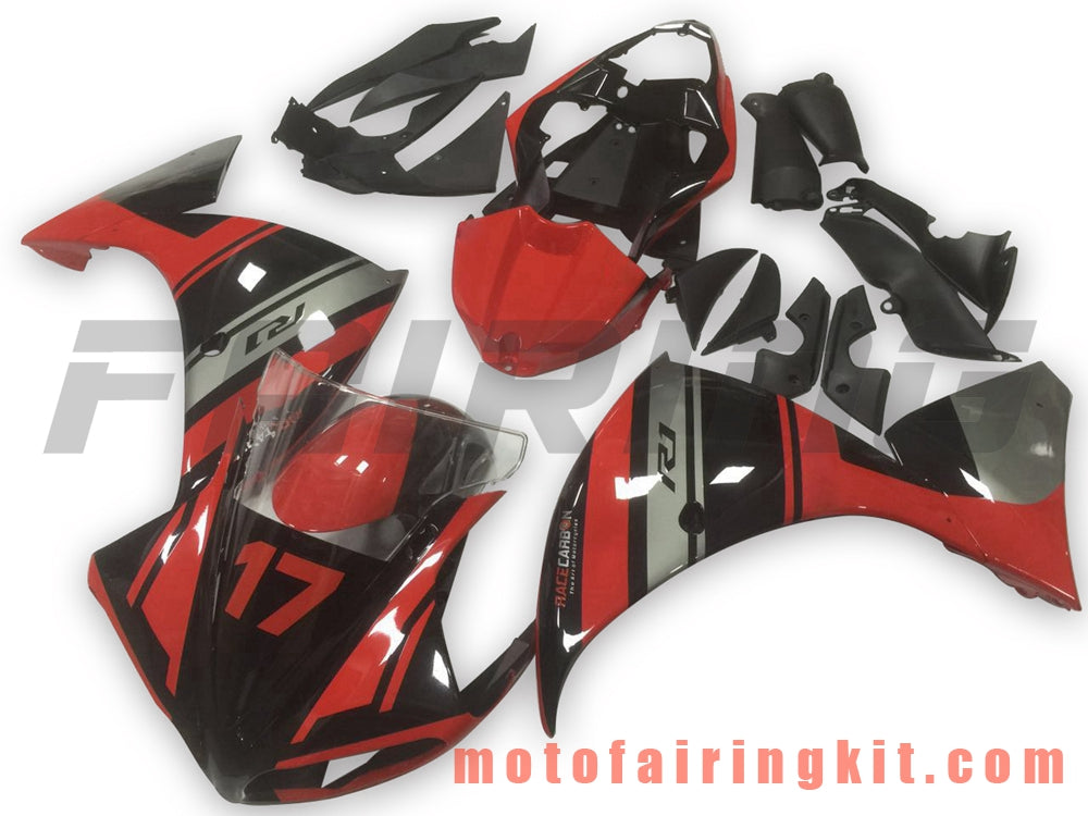 Fairing Kits Fit for YZF-1000 R1 2009 2010 2011 YZF 1000 R1 09 10 11 Plastic ABS Injection Mold Complete Motorcycle Body Aftermarket Bodywork Frame (Red & Black) B039