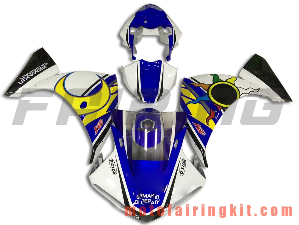 Fairing Kits Fit for YZF-1000 R1 2009 2010 2011 YZF 1000 R1 09 10 11 Plastic ABS Injection Mold Complete Motorcycle Body Aftermarket Bodywork Frame (Blue & White) B040