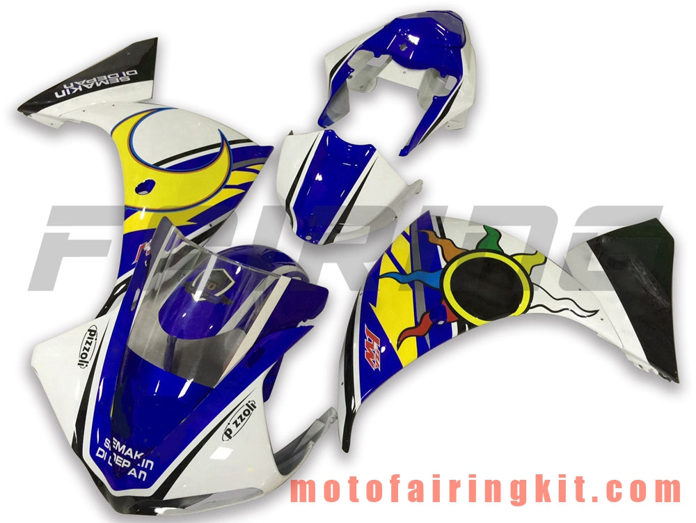 Fairing Kits Fit for YZF-1000 R1 2009 2010 2011 YZF 1000 R1 09 10 11 Plastic ABS Injection Mold Complete Motorcycle Body Aftermarket Bodywork Frame (Blue & White) B040