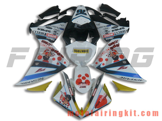 フェアリングキット YZF-1000 R1 2009 2010 2011 YZF 1000 R1 09 10 11 プラスチック ABS 射出成型 完全なオートバイボディ アフターマーケットボディワークフレーム (ホワイト &amp; ブラック) B042