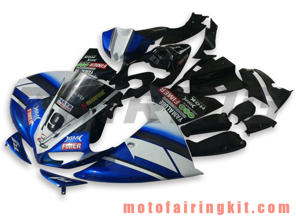 フェアリングキット YZF-1000 R1 2009 2010 2011 YZF 1000 R1 09 10 11 プラスチック ABS 射出成型 完全なオートバイボディ アフターマーケットボディワークフレーム (ブルー &amp; ホワイト) B043