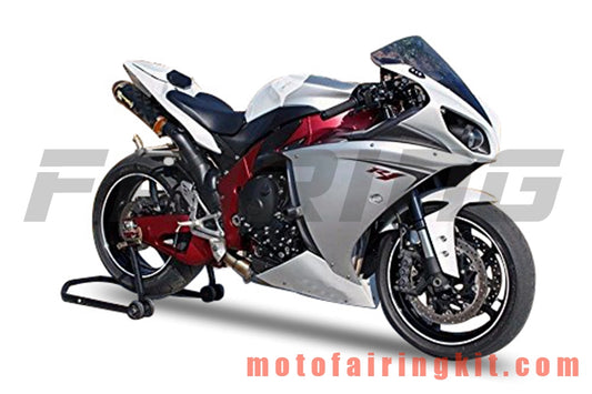 フェアリングキット YZF-1000 R1 2009 2010 2011 YZF 1000 R1 09 10 11 プラスチック ABS 射出成型 完全なオートバイボディ アフターマーケットボディワークフレーム (ホワイト &amp; シルバー) B050