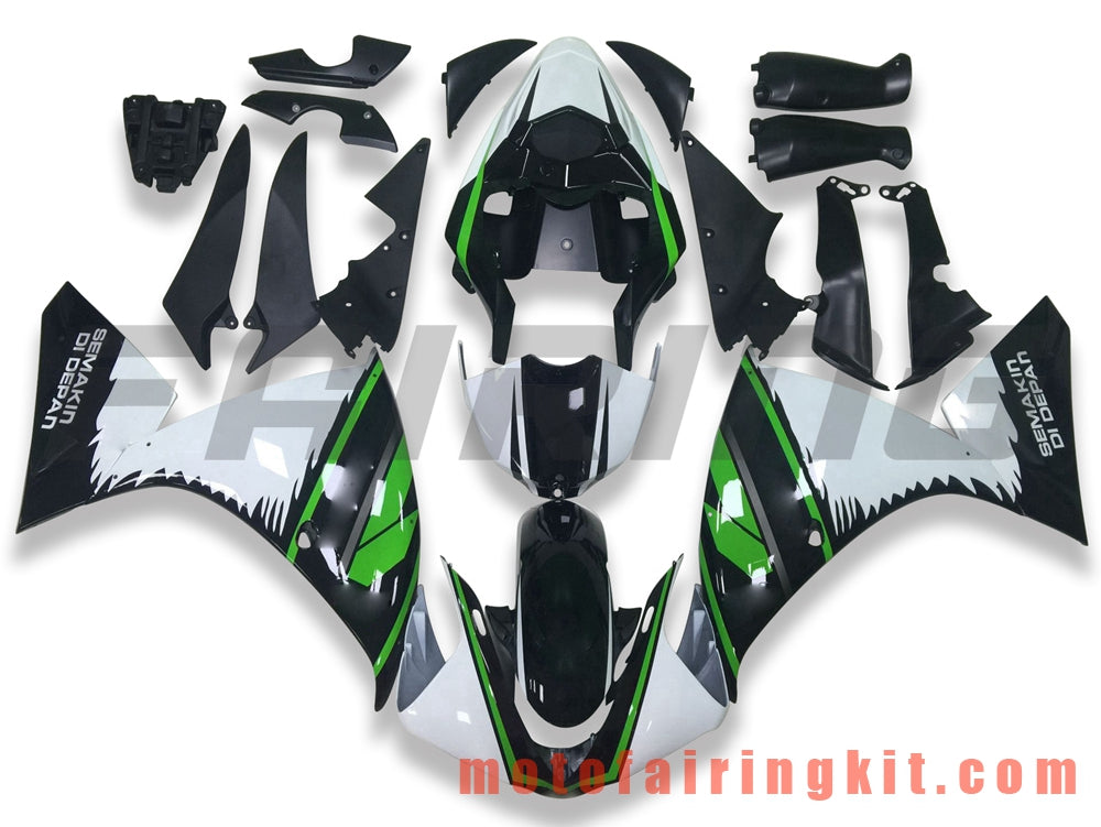 Fairing Kits Fit for YZF-1000 R1 2009 2010 2011 YZF 1000 R1 09 10 11 Plastic ABS Injection Mold Complete Motorcycle Body Aftermarket Bodywork Frame (Black & Green) B056