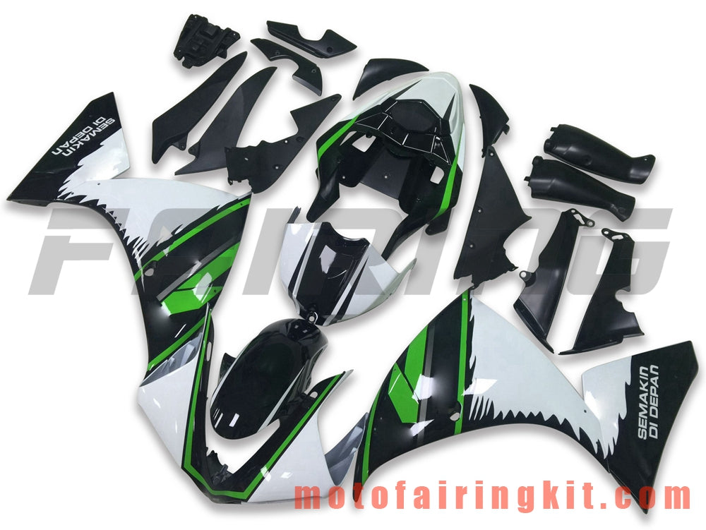 Fairing Kits Fit for YZF-1000 R1 2009 2010 2011 YZF 1000 R1 09 10 11 Plastic ABS Injection Mold Complete Motorcycle Body Aftermarket Bodywork Frame (Black & Green) B056