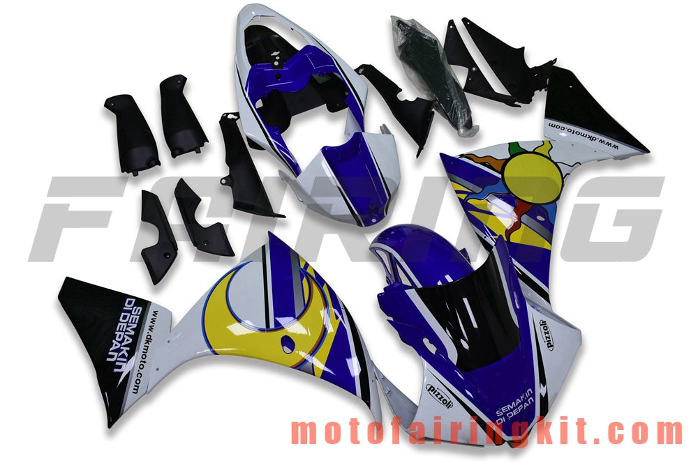 フェアリングキット YZF-1000 R1 2009 2010 2011 YZF 1000 R1 09 10 11 プラスチック ABS 射出成型 完全なオートバイボディ アフターマーケットボディワークフレーム (ブルー &amp; ホワイト) B057