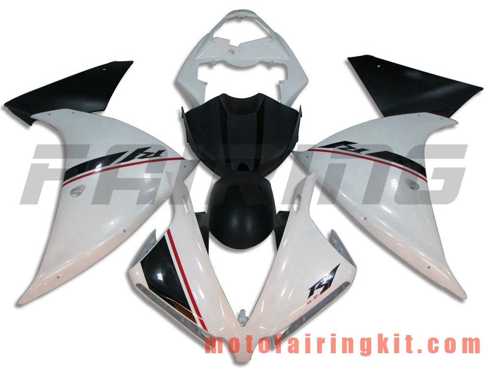 Fairing Kits Fit for YZF-1000 R1 2012 2013 2014 YZF 1000 R1 12 13 14 Plastic ABS Injection Mold Complete Motorcycle Body Aftermarket Bodywork Frame (White & Black) B002