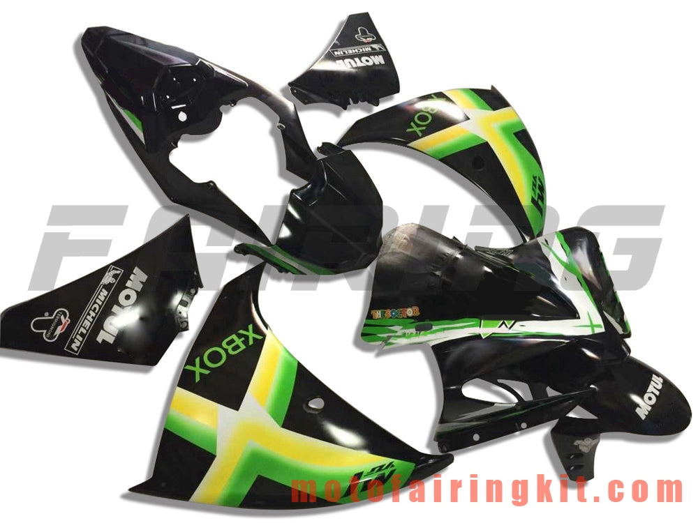 Fairing Kits Fit for YZF-1000 R1 2012 2013 2014 YZF 1000 R1 12 13 14 Plastic ABS Injection Mold Complete Motorcycle Body Aftermarket Bodywork Frame (Black & Green) B004